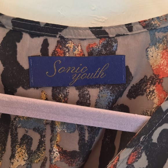 Sonic Youth Gray Abstract Print Dress Size S - Picture 3 of 5